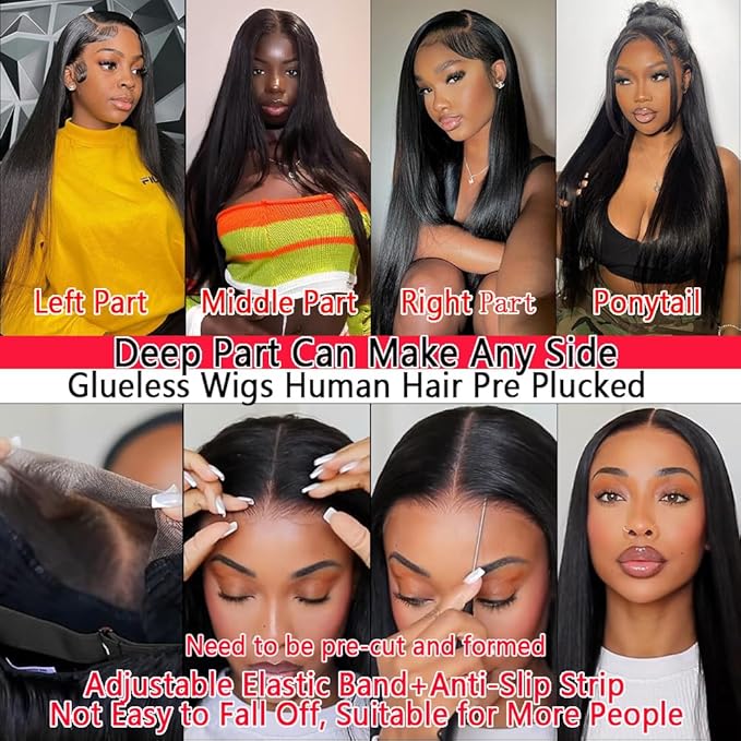 13x6 Lace Front Wigs Human Hair 200 Density Straight Lace Front Wigs Human Hair Pre Plucked 22 Inch Glueless Wig HD Lace Frontal Wigs for Black Women