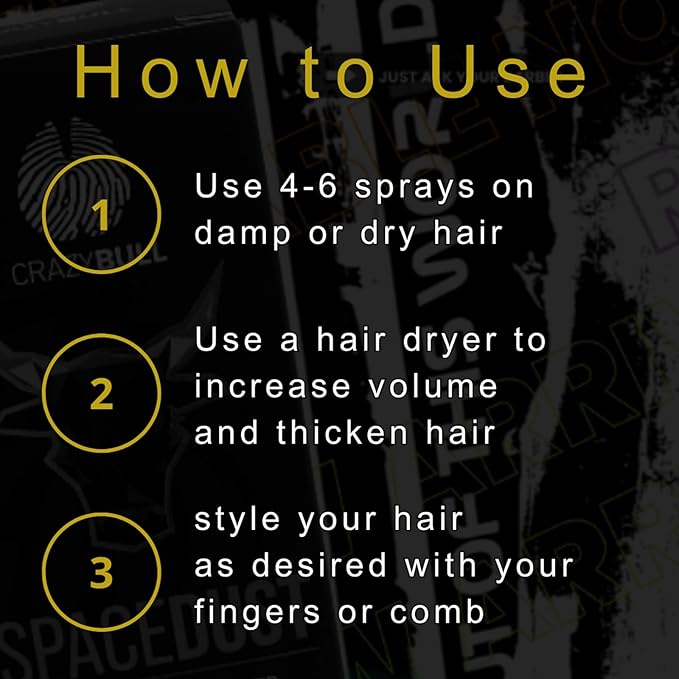 Crazy Bull Hair Bull Blaster Sea Salt Spray - Volumizing Hair Spray for Men - Lightweight and Firm Hold Spray - Vegan and Cruelty-Free - 6.76 oz