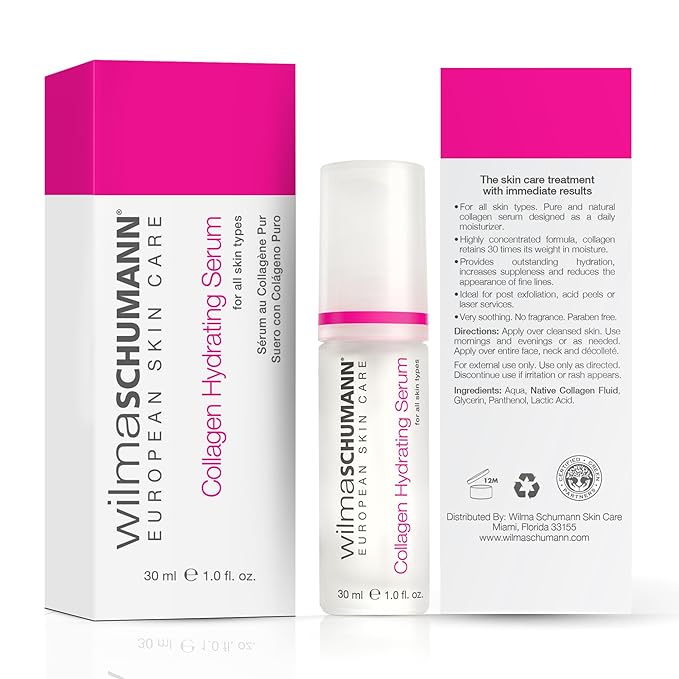 Wilma Schumann Collagen Hydrating Serum, Face Serum, Collagen for Women, 1oz