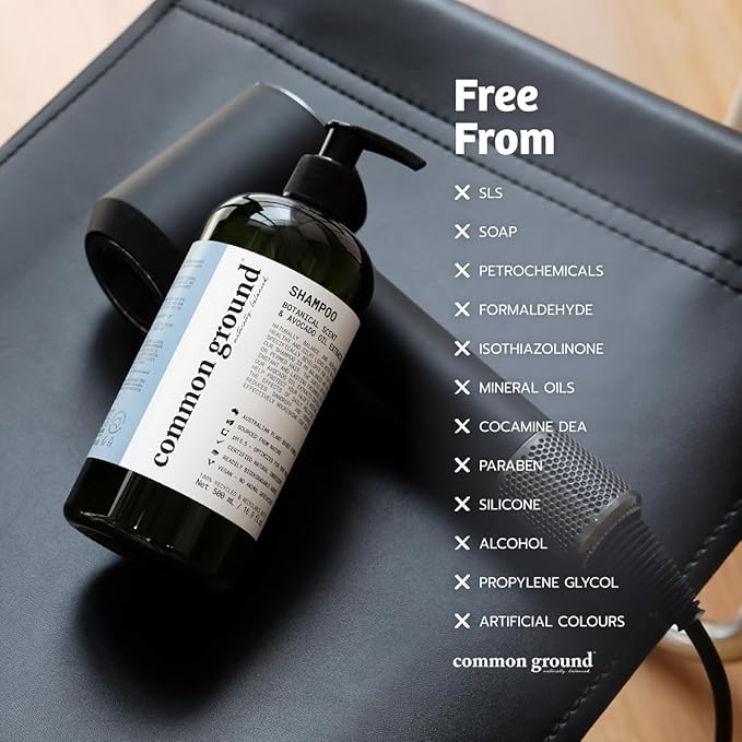 Common Ground Volumizing Natural Shampoo, Paraben and Cruelty Free, Vegan, Plant-Based, Botanical Magnolia Scent, Avocado Oil, pH5.5, Healthy Scalp, Shine, Color Safe for Men, Women