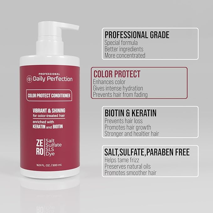 (dp) Color Protect Conditioner – Maintain & Enhance Color-Treated Hair – Clean + Salon-Grade Formula with Biotin & Keratin
