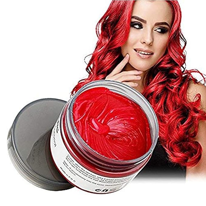 EFLY 4.23 oz-Instant Hairstyle Cream Hair Pomades, Temporary Styling Hair Color Wax for Party, Cosplay, Easy Cleaning (1, Red)