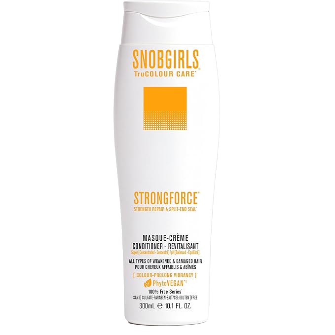 Strengthening Conditioner for Damaged Hair – Vegan, Repair & Anti-Breakage Formula with Argan Oil & Hair Vitamins – Color Safe Moisture Conditioner – SNOBGIRLS STRONGFORCE – 10.1 fl oz