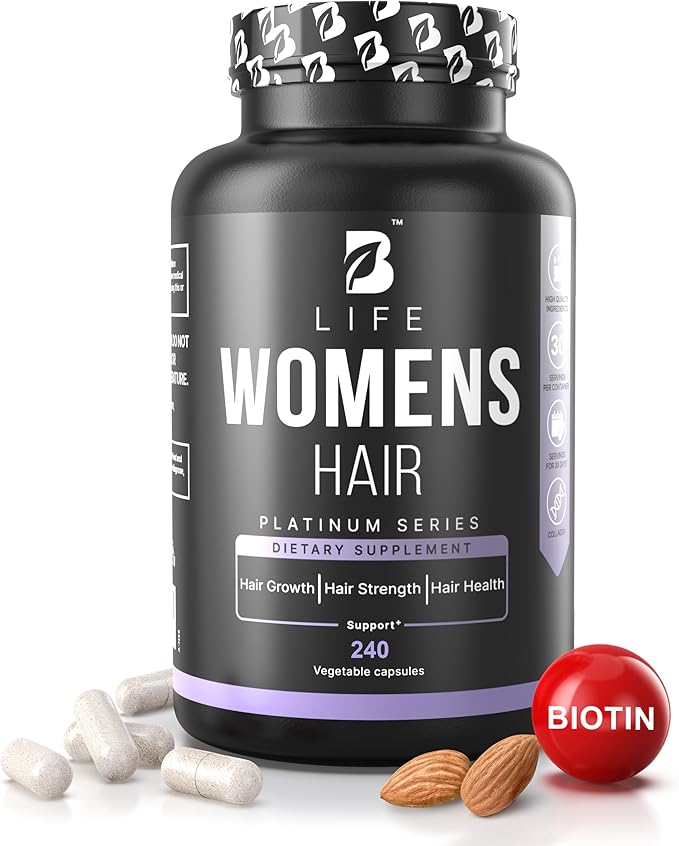 Hair Vitamins for Hair Loss for Women – Biotin for Hair Growth – Hair Loss Treatments for Women – Healthy Hair Skin and Nails –240 Capsules – 60 Servings