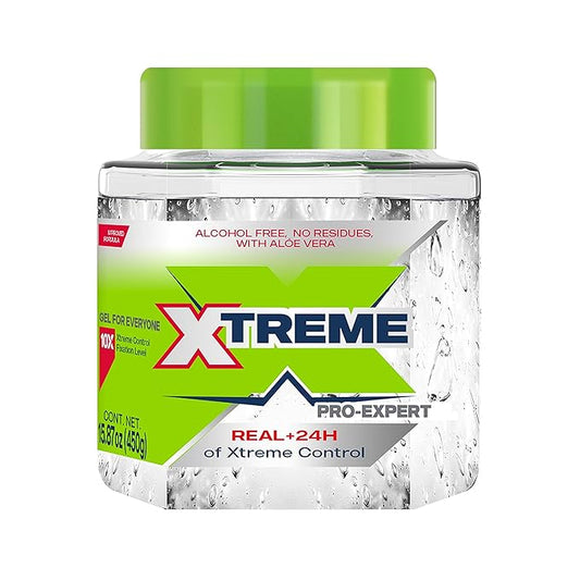 Xtreme Pro-Expert Clear Styling Hair Gel, Alcohol-Free 24-Hours Xtreme Control With Aloe Vera, 15.87 oz (Pack of 12)