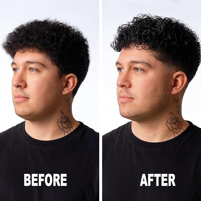 3-in-1 Curl Cream for Men - Defines Curls, Tames Frizz, Adds Smoothness and Texture for Curly and Wavy Hair, Hair Styling Cream with Desert Derived Extracts, Sulfate - Free 3.38 oz