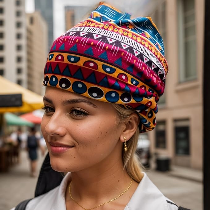 1 Pack Boho Headbands Stretch Paisley Print Bandana Headband Criss Cross Hair Bands Knotted Head Wrap Yoga Daily for Women and Girls (Red Multicolor)