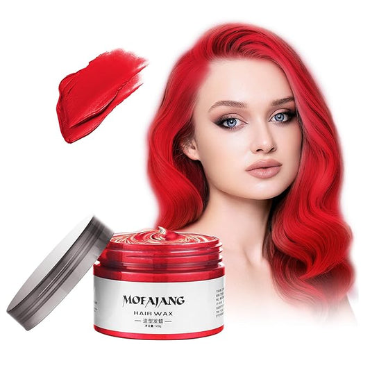 EFLY 4.23 oz-Instant Hairstyle Cream Hair Pomades, Temporary Styling Hair Color Wax for Party, Cosplay, Easy Cleaning (1, Red)