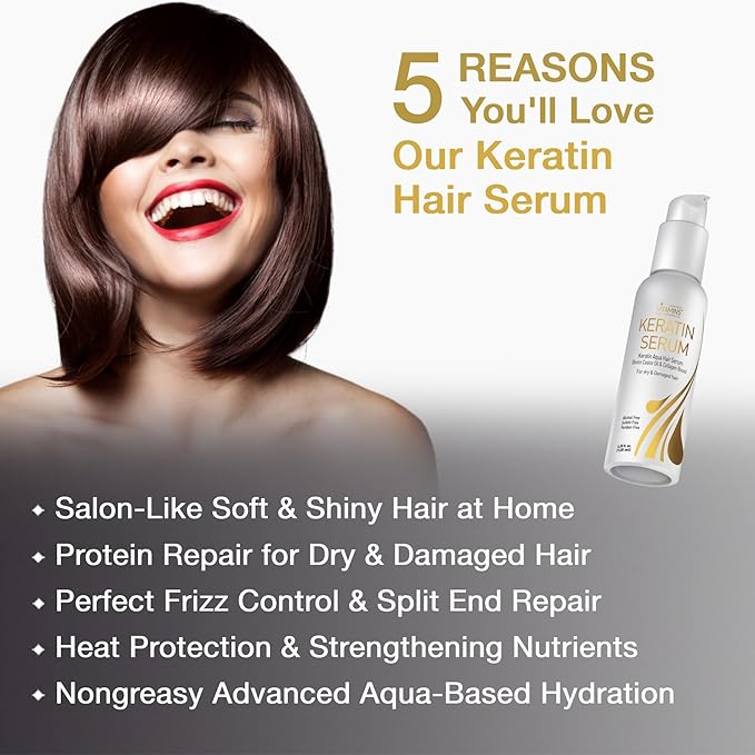 VITAMINS hair cosmetics Keratin Hair Serum, Purple Hair Mask & Shampoo Kit, Heat Protectant Anti-Frizz Serum, Anti-Brass Conditioner for Bleached Blonde Platinum Gray Damaged Hair & Nourishing Shampoo