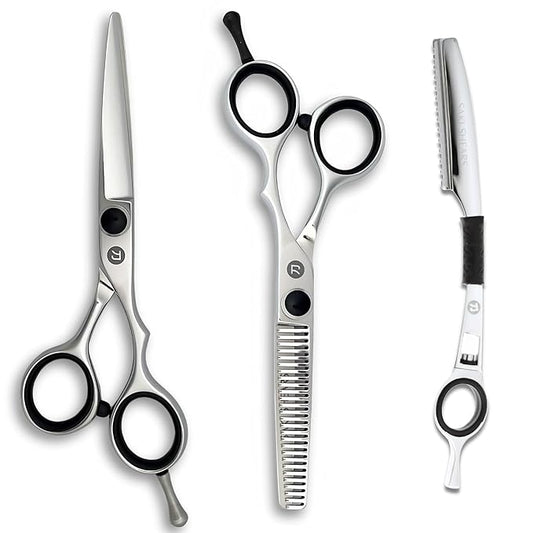 Saki Makoto Professional Hairdressing Scissors and Thinning Shears Set for Professional Hair Cutting - 5.5" 440C Stainless Steel