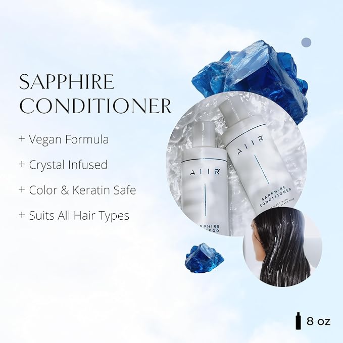 AIIR Sapphire Conditioner - Adds Shine & Softness, Amino Acids Repairs and Strengthens Damaged Hair, Hydrate and Moisturize Dry Brittle Hair, Color Safe for All Hair Types, 8 oz