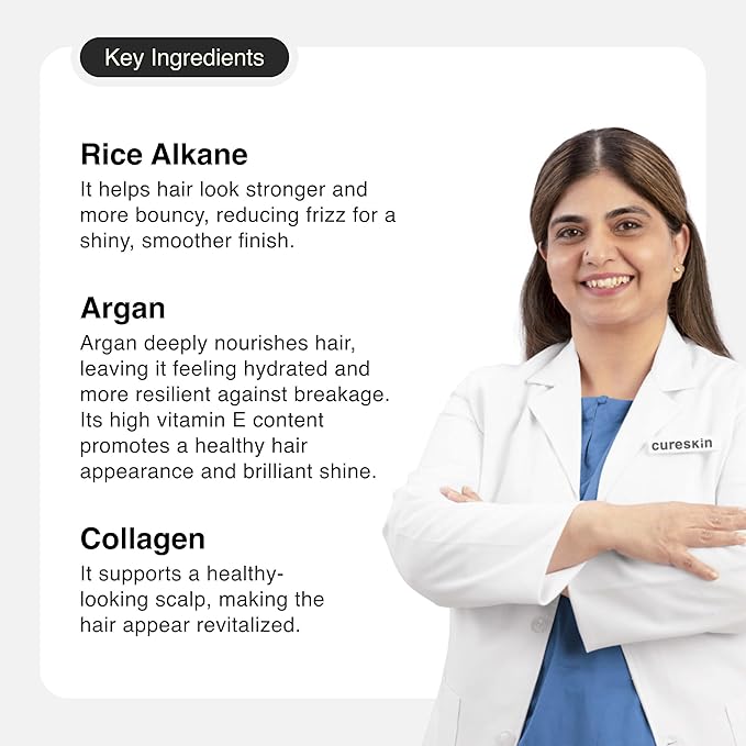 Cureskin Smooth and Shine Hair Serum for Dry Frizzy Hair Women and Men | Helps Reducing Hair Breakage, Frizz and Detangels for Strong, Protected and Shiny Hair, 1.69 Fl Oz (Pack of 1)