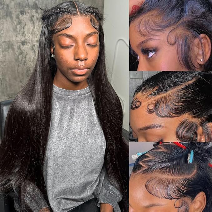 13x6 Lace Front Wigs Human Hair 200 Density Straight Lace Front Wigs Human Hair Pre Plucked 22 Inch Glueless Wig HD Lace Frontal Wigs for Black Women