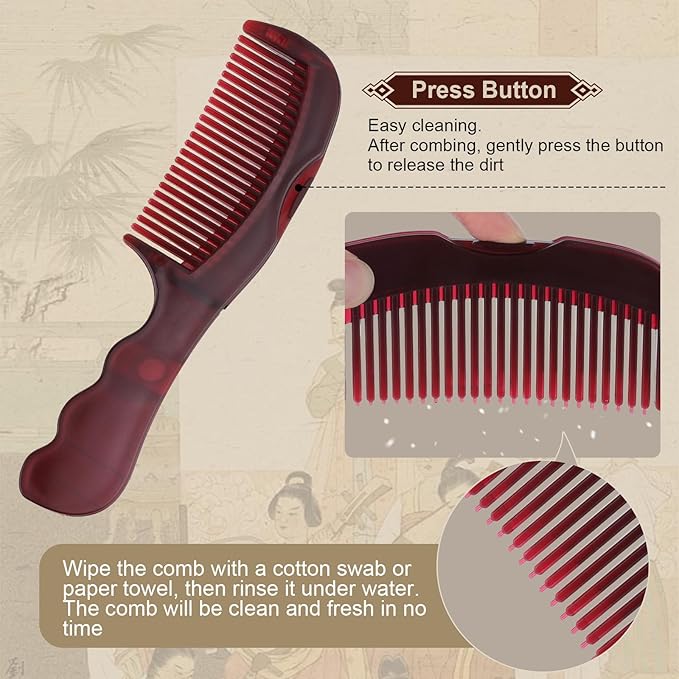 2PCS Anti Dandruff Comb, Scalp Detox Comb for Scalp Build Up, Sweep Dandruff Removal Brush for Hair Care (Patented)