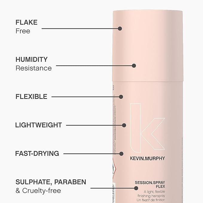 KEVIN.MURPHY SESSION.SPRAY FLEX - Flexible Finishing Hair Spray - For All Hair Types - Lightweight Hold - Humidity Resistant Hair Care - 337 mL / 11.4 fl oz (Pack of 2)