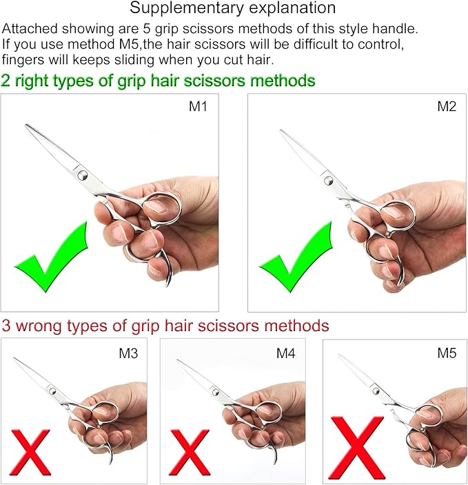 6" Professional Hair Scissors Cutting Shears 440C Hair Cutting Haircut Scissors Sharp Barber Shears Convex Edge KINSARO for Hairdresser Barbershop or Home Use