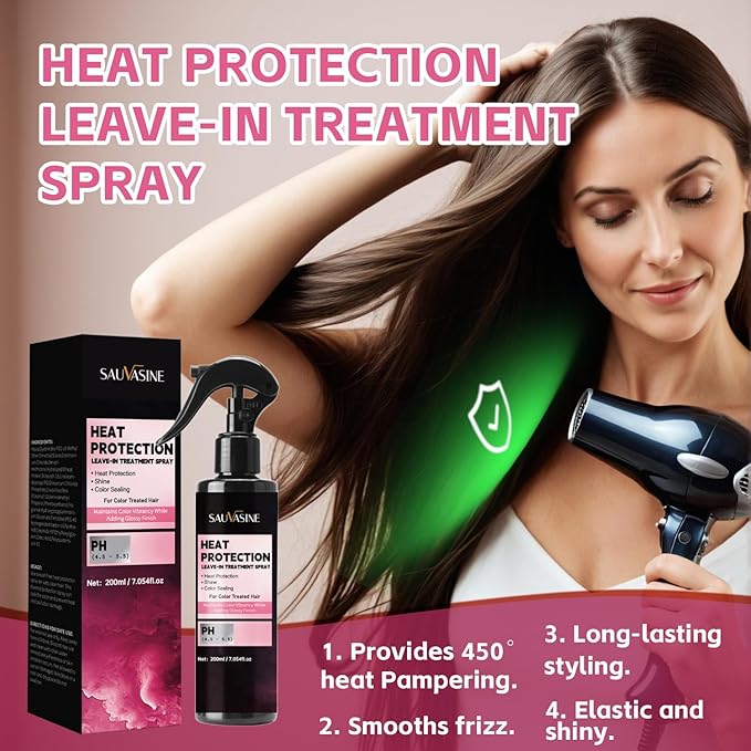 Lanthome Heat Protection Leave-In Treatment Spray Heat Protection 450°F Heat Protect Spray For Damage Repair & Protection from Heat Damage,Color Sealing for Color Treated Hair 200mL/7.054fl.Oz