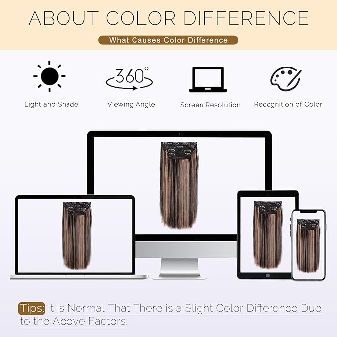 Vigorous Clip in Hair Extensions 22 Inch Black mix Blonde Hair Extension Clip Ins 4PCS Soft Synthetic Straight Hairpieces for Women