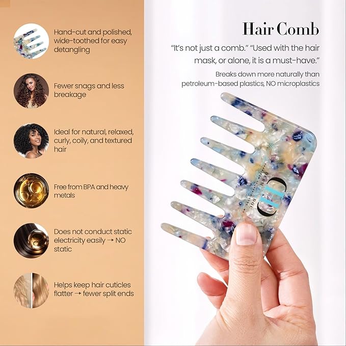 Hair Mask, Deep Conditioning Hair Mask, Hydrating Detangler Moisturizing Dermatologist-Developed Treatment for Curly, Dry, Frizzy, Swimmer's Hair & Itchy Scalp – 5.5 oz