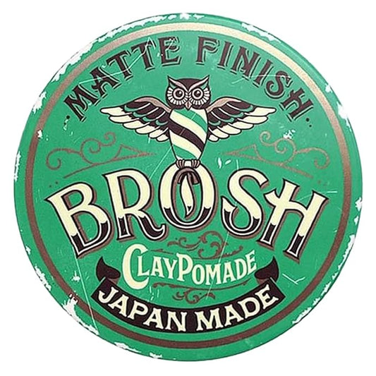 BROSH Matte Finish Clay Pomade with Medium Hold & Natural Finish, Lightweight Water-Based Hair Styling Paste for Men, 4 Oz