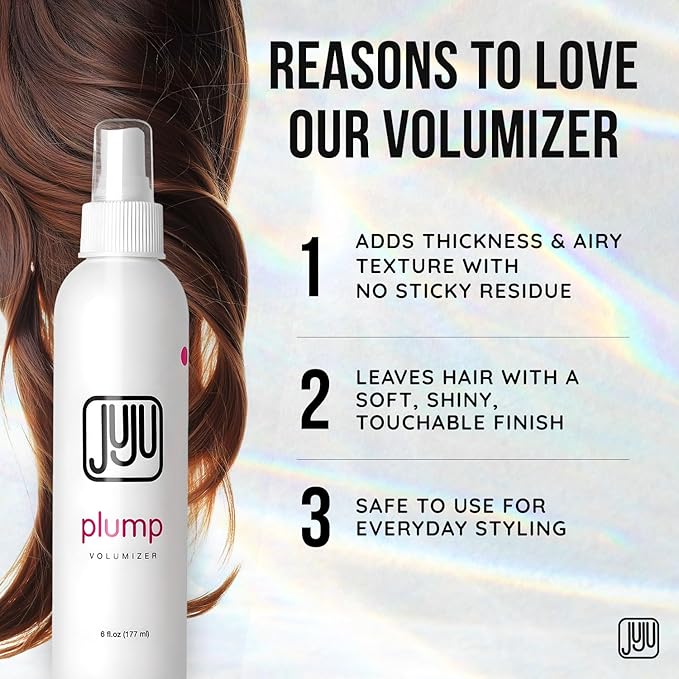 Juju Plump Lightweight Hair Volumizing Spray 6 Fl Oz - Volumizing Hair Spray for Women, Fragrance Free Hairspray Volume for Medium to Fine Hairs, Airy Feel Styling Root Volume Sprays for Women