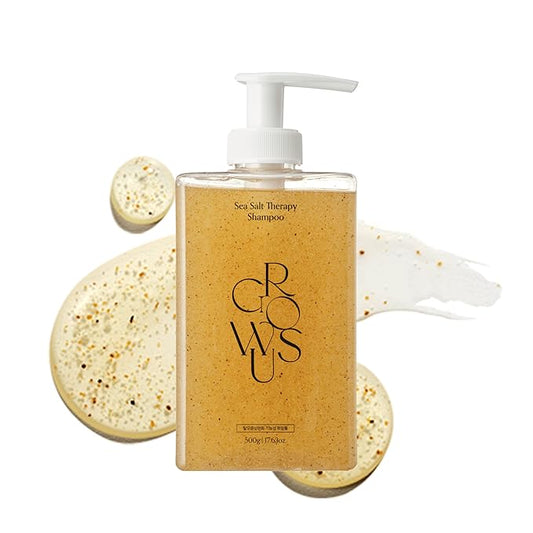 GROWUS Sea Salt Therapy Shampoo, Clarifying Shampoo - Removes Product Buildup, dirt and oil, 16.9 fl.oz, Free from Paraben, Sulfate