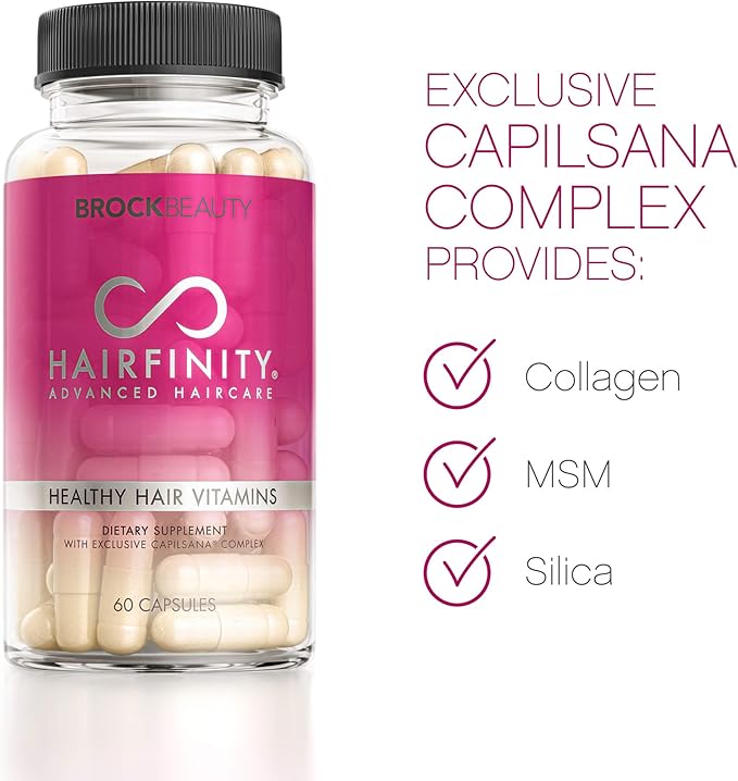 Hairfinity Hair Vitamins - Scientifically Formulated with Biotin, Amino Acids, and a Vitamin Supplement That Helps Support Hair Growth - Vegan - 120 Veggie Capsules (2 Month Supply)