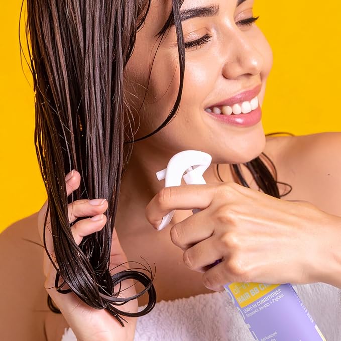 All-in-One Hair Conditioner BB Cream Leave-In Conditioner Spray – Hair Detangler with Keratin & Peptides – Anti Frizz & Heat Protectant for Hair – 11 Benefits in 1 for All Hair Types