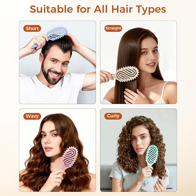 Curly Hair Brush, Curl Defining Brush with Soft Boar Bristles for Combing, Shaping, and Styling Curly Hair Suitable for All Women and Men with Wet & Dry Hair(Green)