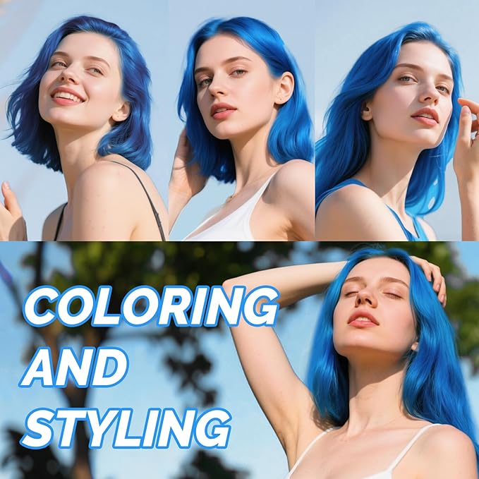 Blue Temporary Hair Color Spray, SOVONCARE Natural Hair Wax Dye Spray for Kids Halloween, Christmas Party, Cosplay -On 1-Day Washable 120ML