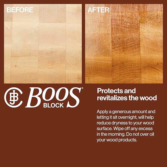 John Boos All-Natural Mystery Oil, Revitalizing Wood Conditioner, 16 oz - Food-Grade Mineral Oil for Butcher Blocks, Cutting Boards, Countertops and Wooden Culinary Utensils