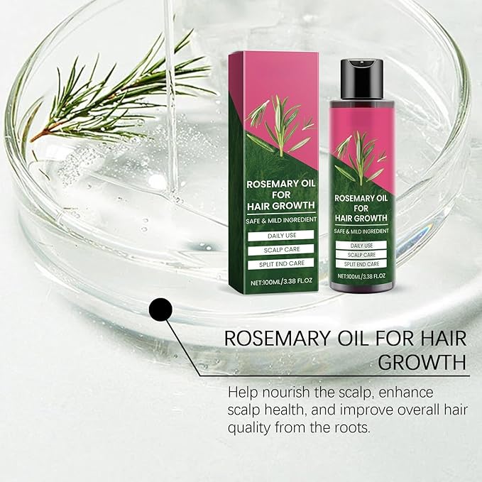 | Biotin | Hair Growth Supplement | Skin Care | Rosemary Hair Growth Essential Oil Promotes Healthy and Nourishing Hair Growth, Tough Hair Essential Oil Hair， (3.38 Fl Oz)