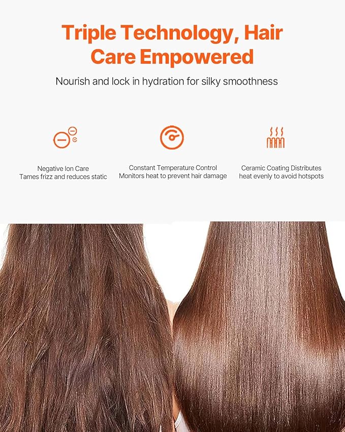 VEVOR Hair Styler Dryer Brush, 7-in-1 Professional Multi Styler with Brushless Motor, 2 Auto-Wrap Curler, 3 Brushes & 3 Nozzle, 110,000RPM High-Speed Hot Air Styler, 90° Folding Design for Fast Drying