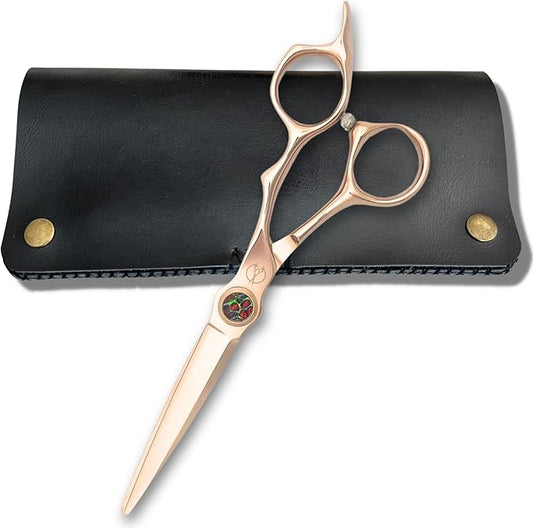 6 Inch Gold Hair Cutting Shears - VG-10 Japan Stainless Steel With Gold Titanium Finish - Designed for Professional Users (Hair Cutting Shears)
