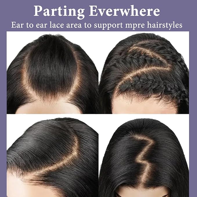 13x6 Lace Front Wigs Human Hair Pre Plucked 200% Density Body Wave HD Transparent Lace Frontal Wigs For Women Natural Color Glueless Wigs with Baby Hair 24 Inch