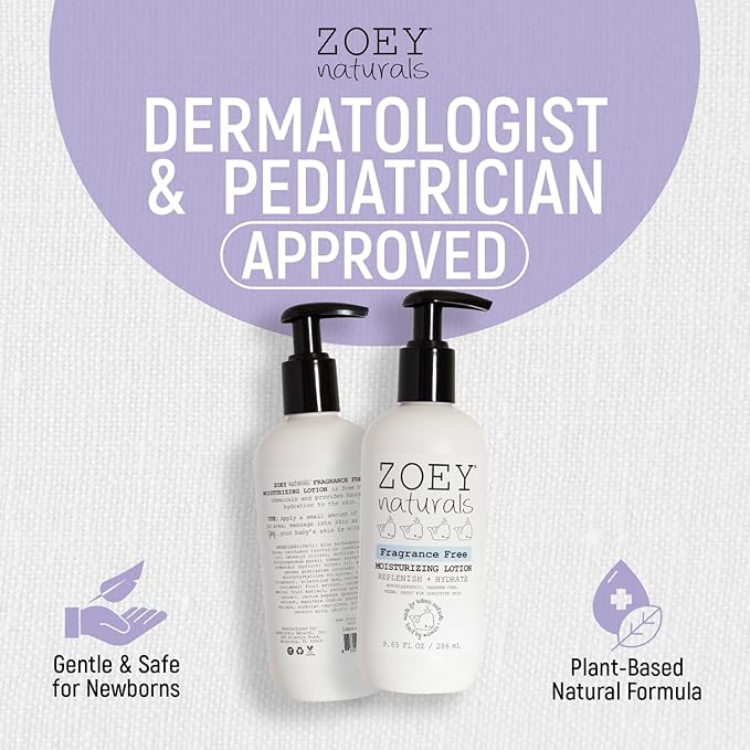 Absolutely Natural Zoey Naturals Fragrance-Free Head to Toe Baby & Toddler Wash – Tear-Free Body Wash and Shampoo with Gentle pH for Sensitive Skin – 9.65 oz