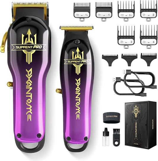 SUPRENT® PRO Professional Hair Clippers for Men- Barber Clippers Set Brushless Motor, Cordless Hair Clipper with Zero Gap Hair Trimmer- Premium Hair Cutting kit Gift for Men