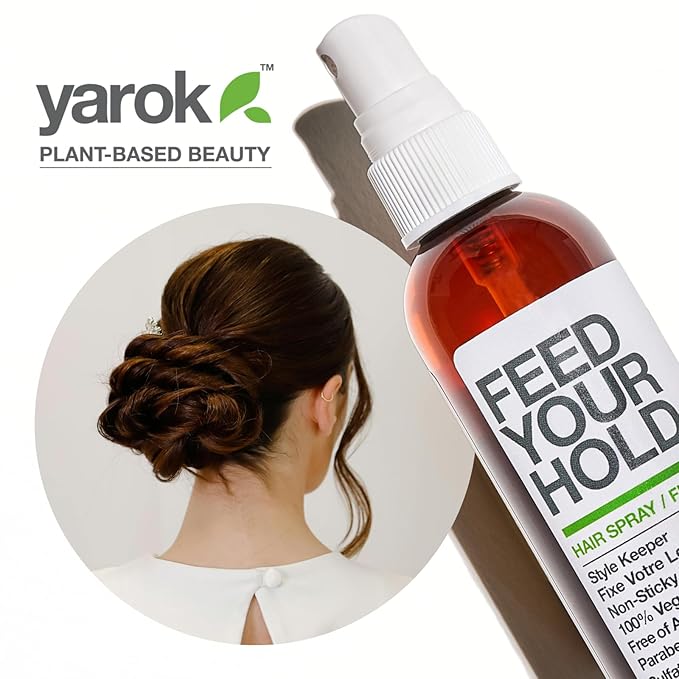 Yarok - Feed Your Hold Hair Spray - Style, Volumize & Moisturize - Natural Medium Hold Hair Spray - Non-Sticky, Aerosol Free Formula - 100% Vegan - Gluten, Sulfate, Paraben & Cruelty Free - 4oz