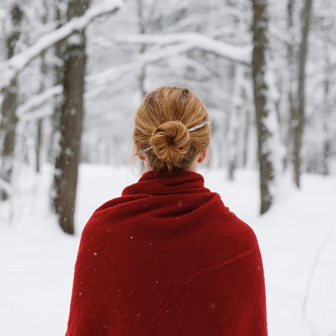 4 Pcs Hair sticks for buns,French hair pins for women,Buns and Updos with No Hair Damage, Metal Texture Pin Great Hold,Suitable for fine & thick hairUS306