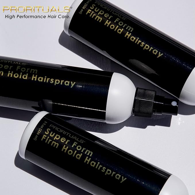 Prorituals Hair Spray, Hair Styling for Men and Woman, Super Form Firm Hold Hairspray – Non-Aerosol, Finishing Spray for Volume & All-Day Frizz Control, 8 fl oz