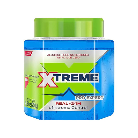 Xtreme Pro-Expert Blue Styling Hair Gel, 24-Hours Xtreme Control With Aloe Vera, 8.81 oz Jar (Pack of 24)