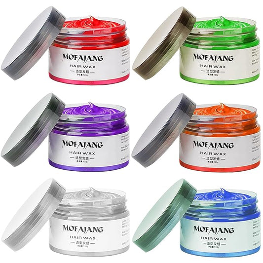 Temporary Hair Color Chalk For Kids, Hair Wax Color For 4 5 6 7 8 9 Year Old Girl Gifts, Birthday,Party, Cosplay DIY, Children's Day, Halloween, Christmas (6, Red Orange Purple Blue Green Gray)