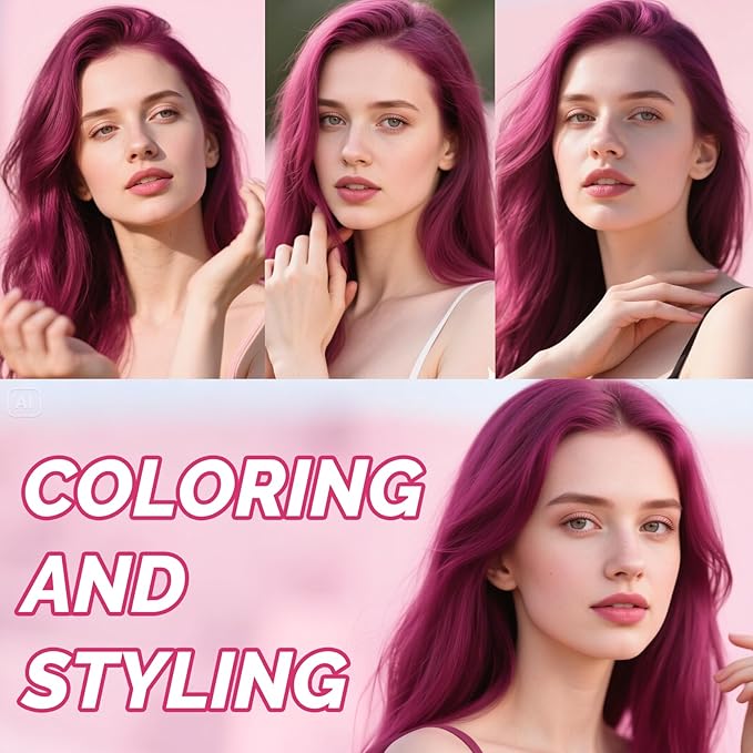 Hot Pink Temporary Hair Color Spray, SOVONCARE Natural Hair Wax Dye Spray for Kids Halloween, Christmas Party, Cosplay -On 1-Day Washable 120ML