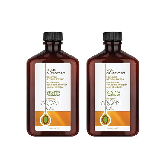 One 'N Only Argan Oil Hair Treatment - Lightweight & Hydrating Hair Oil for Natural, Wigs & Extensions - Shine Enhancing, Heat Protectant & Frizz Control (8 oz, 2pk)
