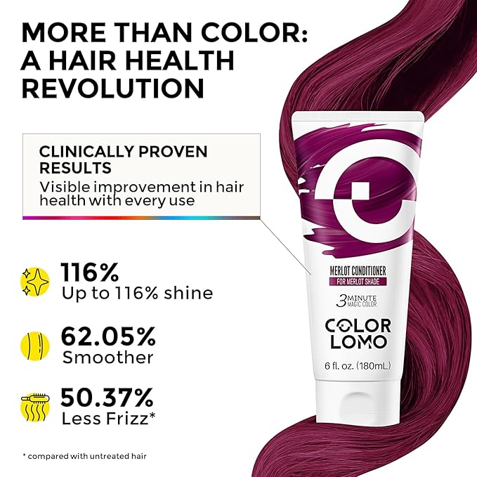 Semi Permanent Hair Color - 6 oz Color Depositing Conditioner with Shea Butter & Almond Oil- Color Conditioner Depositing Hair Mask - Vegan, Paraben, Ammonia & Sulfate Free -Merlot