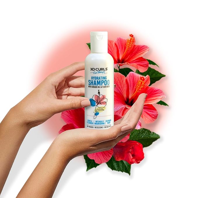 XO Curls 2 Pcs Curl Therapy Range 8 Fl Oz | Hydrating Conditioner & Hydrating Shampoo Combo | Frizz-Free | Soft Natural Curls | Argan Oil | Unisex Adult