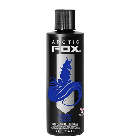 Arctic Fox Semi-Permanent Hair Dye, Vegan & Cruelty-Free, Vibrant Blue Color, Conditioning Formula, Long Lasting, Ammonia-Free, For All Hair Types, 8 Fl Oz, Poseidon