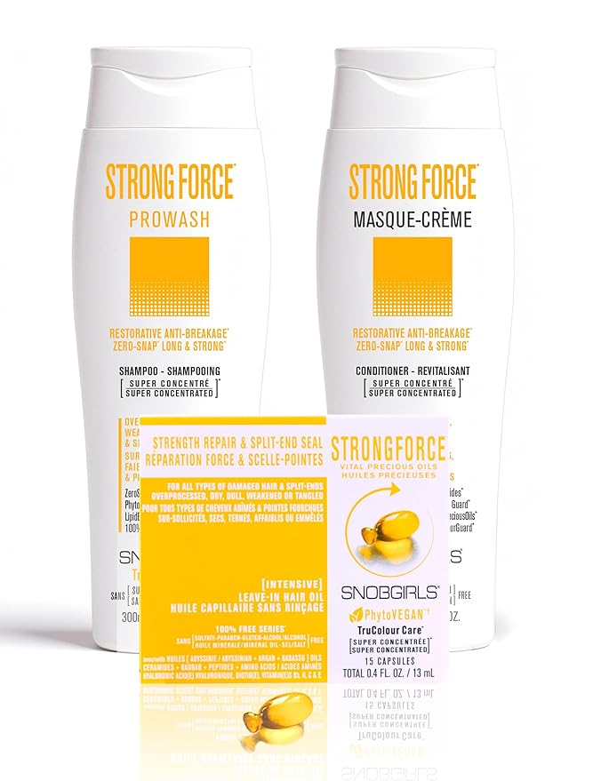 Strengthening Conditioner for Damaged Hair – Vegan, Repair & Anti-Breakage Formula with Argan Oil & Hair Vitamins – Color Safe Moisture Conditioner – SNOBGIRLS STRONGFORCE – 10.1 fl oz