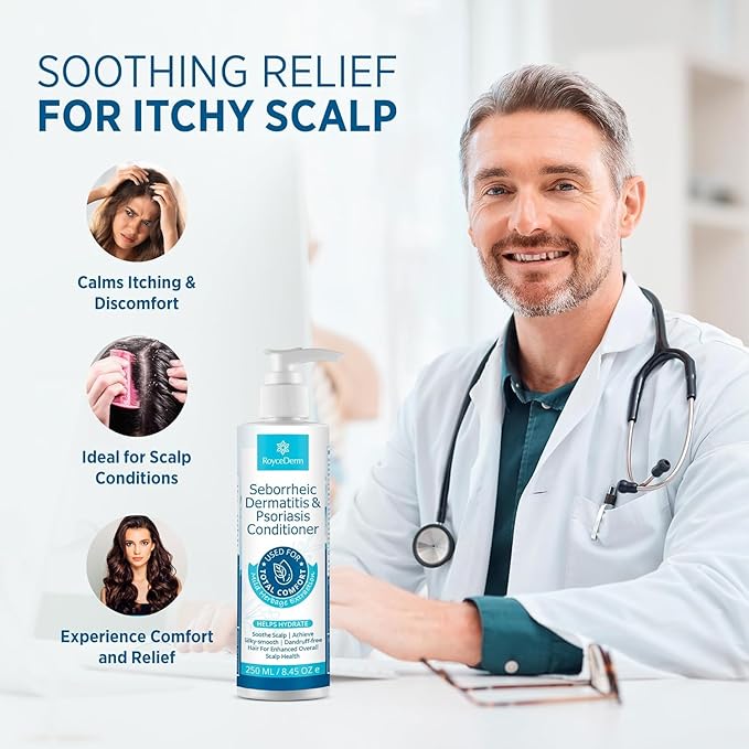 Seborrheic Dermatitis & Psoriasis Cream, Shampoo and Conditioner Set - Scalp Therapy System for Folliculitis, Psoriasis, Dandruff, Dry Scalp - Scalp Treatment to Relieve Itching, Flaking, Irritation