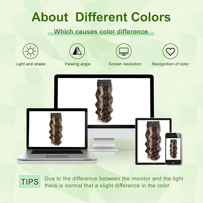 Vigorous Clip in Hair Extensions 4PCS Brown mix Blonde Long Wavy Hairpieces 24Inch Hair Extensions Clip Ins Soft Synthetic Hairpieces for Women